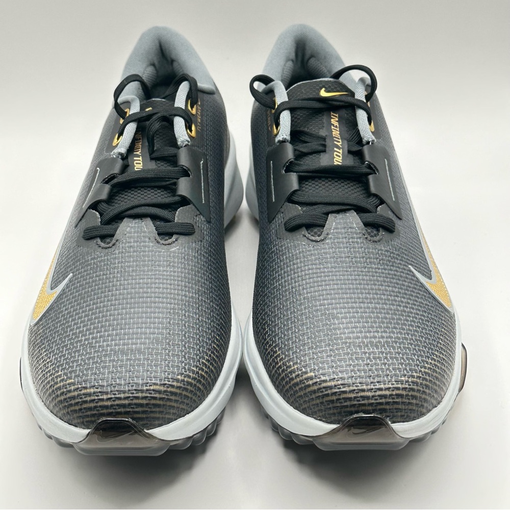 Men’s - Nike Air Zoom Infinity Tour 2 Black Gold Golf FD0217-003 New - Picture 2 of 16